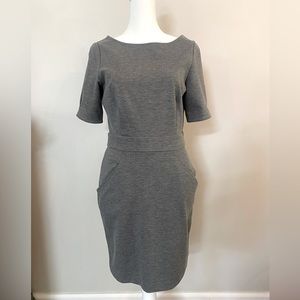 Grey pencil skirt dress.